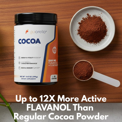 Goorello™ COCOA + FLAVANOLS: Nitric Oxide Booster for Uncompromised Brain & Heart Health