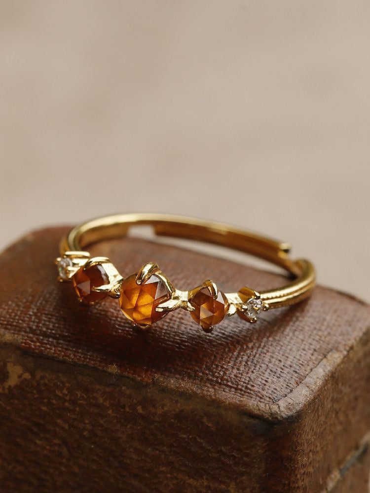 Rustic Radiance: The Adjustable Vintage Nature Ring