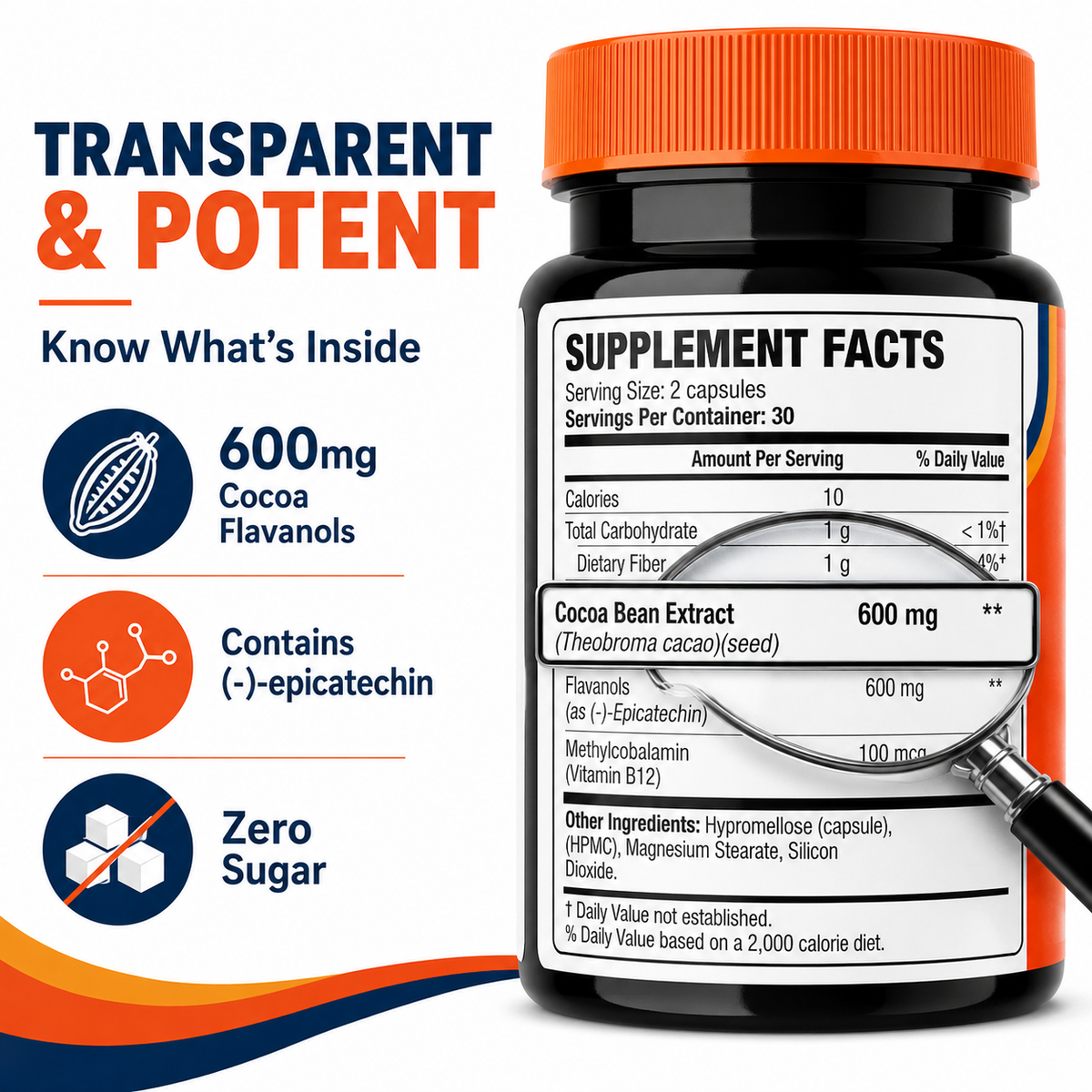 High-Flavanol Cocoa Capsules – Heart & Focus Support