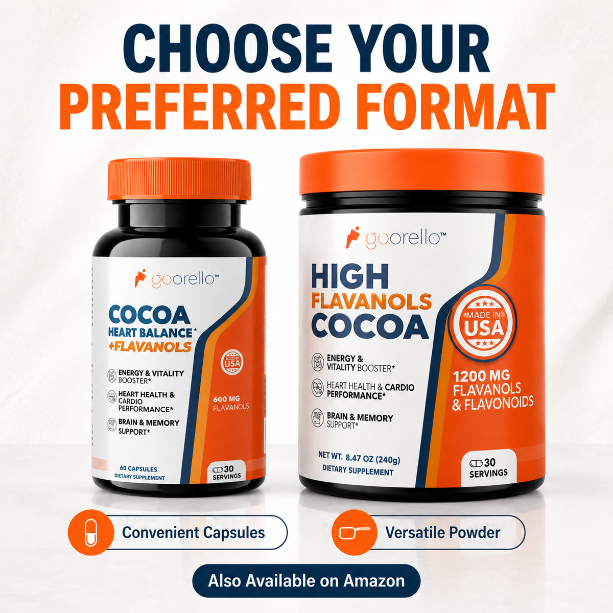 High-Flavanol Cocoa Capsules – Heart & Focus Support